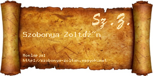 Szobonya Zoltán névjegykártya