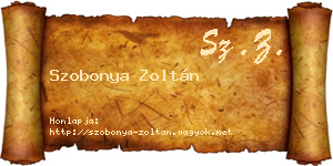 Szobonya Zoltán névjegykártya